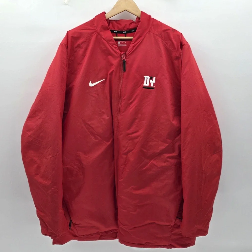 NIKE Bomber Jacket Mens XL Red Downfill Full Zip Oversized‎ Heavyweight Thick